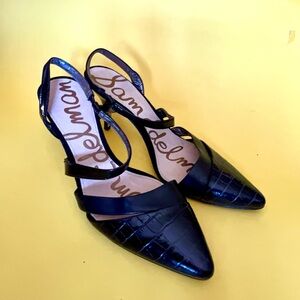 Sam Edelman Leather Strappy Kitten Heels